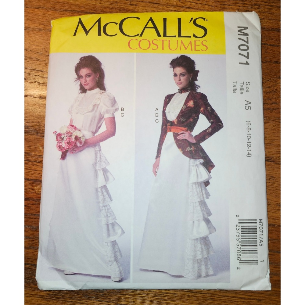 McCall's M7071 Victorian Steampunk Costume Pattern Jacket Blouse Skirt Size 6-14